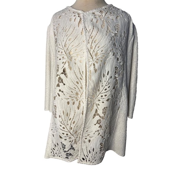 Travelers collection by Chicos 3P/US-LP16-18 White Cardigan Shacket Open Front 3 - Picture 1 of 16